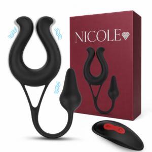 Massageador de Próstata Nicole - U-Shape com Anel Peniano, 9 Vibrações e Controle Remoto