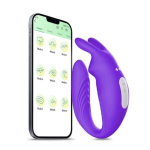 Vibrador de Casal Formato U Fascinare Connect — Longa Distância Via APP, Controle por Bluetooth, 9 Modos de Vibração, Recarregável e Silicone Premium