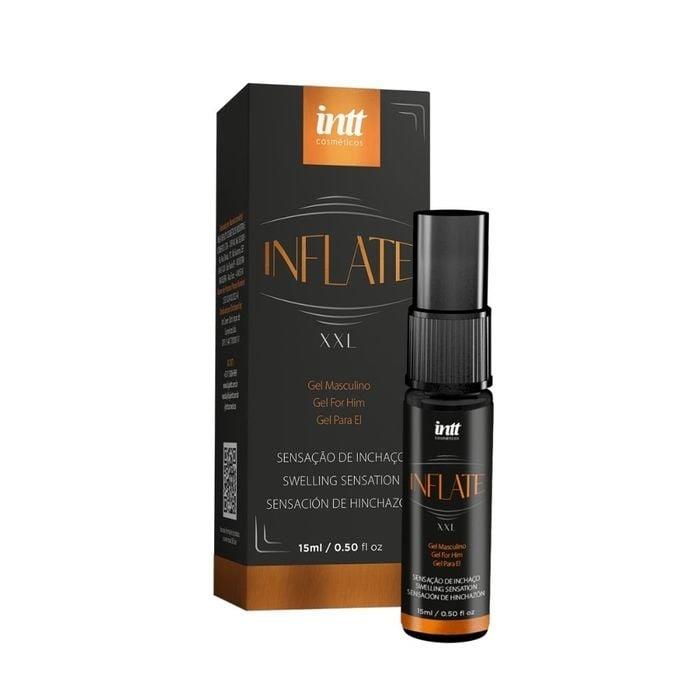 Gel Aumenta Engrossa Pênis Inflate 15ml - Ação Volumão e Sensorial Imediata: Gel Potencializador Masculino Efeito Quente 15g - Performance e Sensibilidade Elevadas da Intt