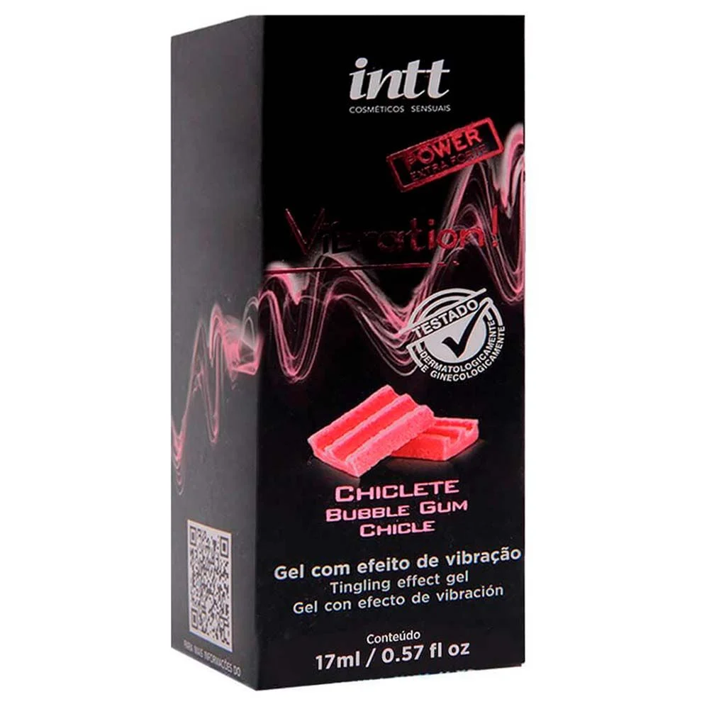 Vibration Power Gel Com Efeito De Vibração, Pulsação E Aquecimento 17G Sabor Chiclete 17Ml - Intt