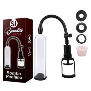 Bomba Peniana Manual: 3 Anéis em Silicone e 1 em Forma de Vagina - SI
