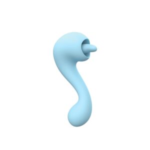 My Dino Licker Vibrador 2 em 1: Língua Estimuladora e Parte Penetrável Azul