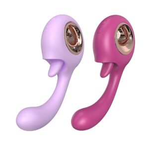 Vibrador de Penetração Ponto G com Língua Estimuladora - 9 Modos de Vibração, Dual Action e Silicone Premium - Fascinare