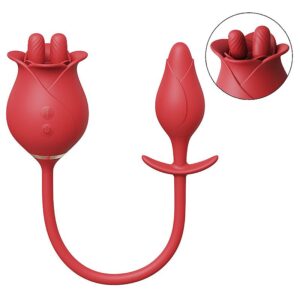 Vibrador Rosa com Língua Estimuladora de Ponto G e Clitóris – 39,0 x 3,5 cm