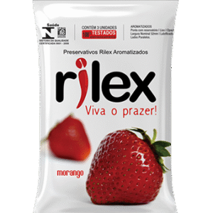 Preservativo Rilex Sabor Morango - Pacote com 3 unidades