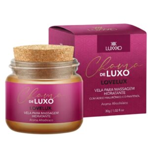 Vela de Massagem Aromática Hidratante com Ácido Hialurônico e D-Pantenol - Chama de Luxo Love Lux - LUXXXO