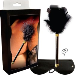 Varinha de Pluma Caricia Sensitiva com Tapa Olhos - Acessório Fetiche Premium