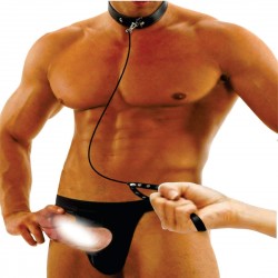 Cueca Jockstrap Sexy com Coleira Dominadora - Poliamida Premium Regulável