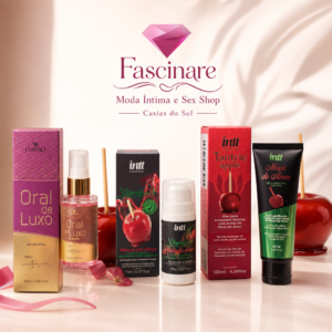 Kit Maçã do Amor Fascinare - 4 Itens Beijáveis, Efeito Térmico e Vibrante - Fascinare