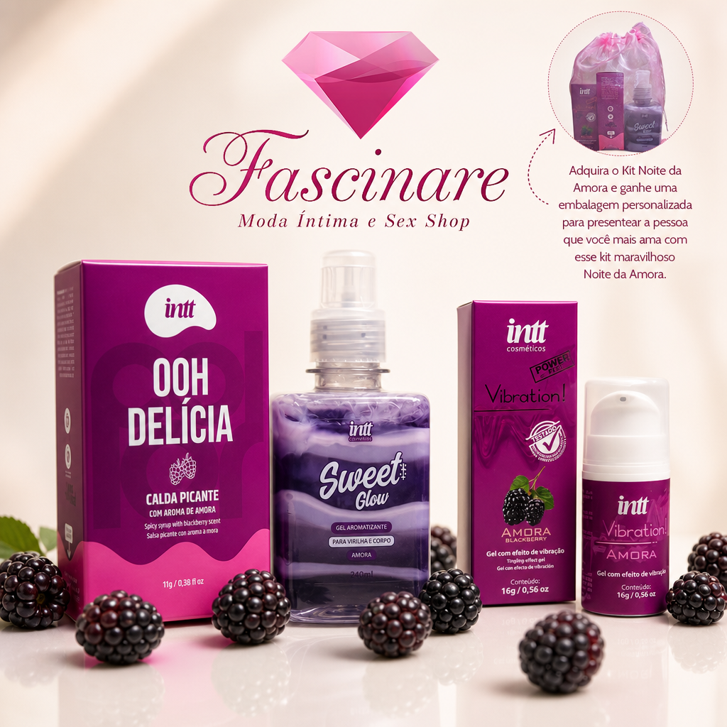 Kit Noite de Amora Fascinare – 3 Itens Afrodisíacos, Efeito Vibrante e Térmico – Fascinare