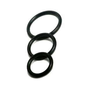 Anel Peniano kit Performance Tripla - 3 Tamanhos (3cm, 4cm, 5cm) em Borracha - Fascinare