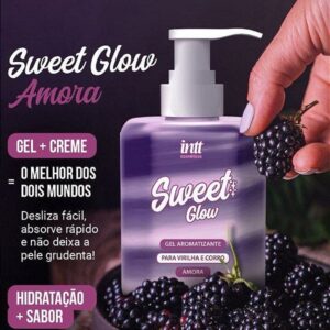 Sweet Glow Hidratante Beijável Amora 240ml - Gel Creme para Virilha e Corpo, Toque Aveludado