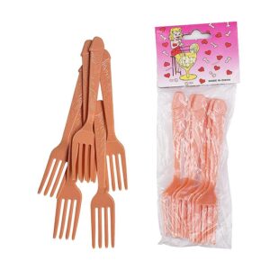 Kit 6 Garfos Eróticos Formato Pênis - Festa Adulta Divertida - Fascinare